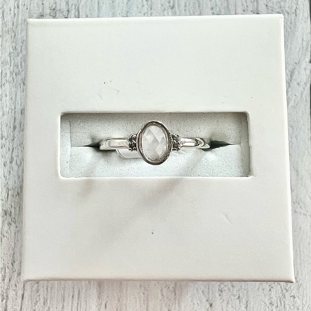 Silver Moonstone Ring with Minimalist Design